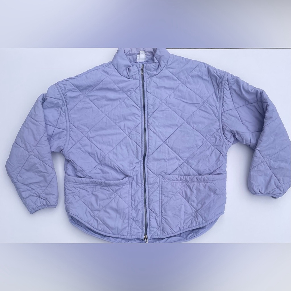 All In Motion Purple Quilted Lightweight Jacket Medium Oversized Relaxed Fit - Picture 6 of 6